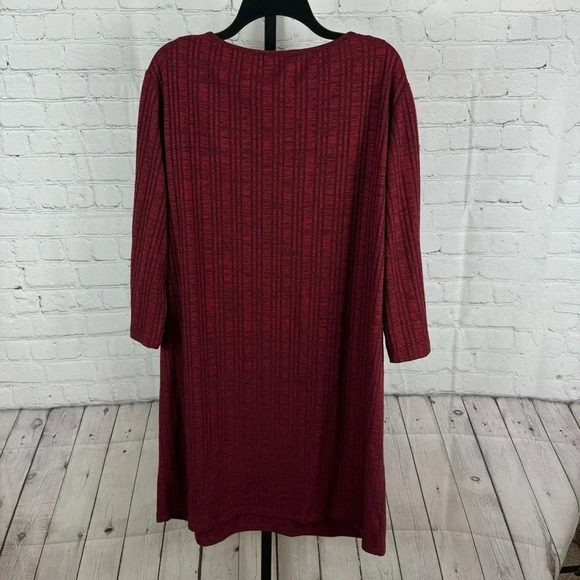 Chico’s Red Heathered Ribbed Dress Size XXL - Picture 4 of 7
